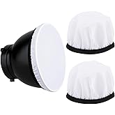 2Pcs Light Diffuser Sock, 7"/18cm Diffuser Lamp Cover White Soft Lampshade Reflector Lamp Sock for Studio Strobe Reflectors Ring Light Flash Light Standard Reflector