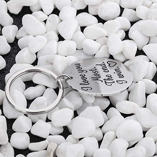 Runalp I Love You Most The End I Win, Stainless Steel Key Chain, Gift for Couple, Style 4