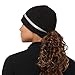 TrailHeads Women's Ponytail Hat - Reflective Cold Weather Running Beanie - Black/Swirl