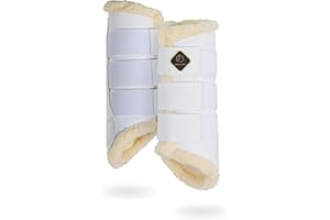 Kavallerie Dressage Horses Boots: Fleece-Lined Faux Leather Woof Brushing Boots for Training, Jumping, Riding, Eventing - Quick Wear for Breathable, Lightweight & Impact-Absorbing Wrap