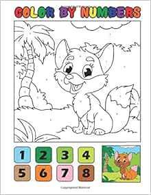 Color By Numbers: Full Color Animal Coloring Book for Kids, Ages 4-8