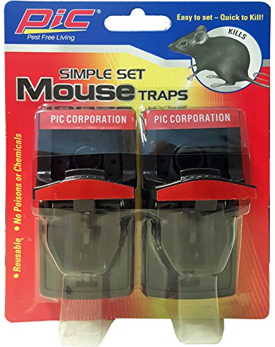 PIC Simple Set Mouse Traps, 2Count (Pack of 6)