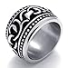 KONOV Jewelry Heavy Wide Vintage Stainless Steel Mens Ring, Size 10