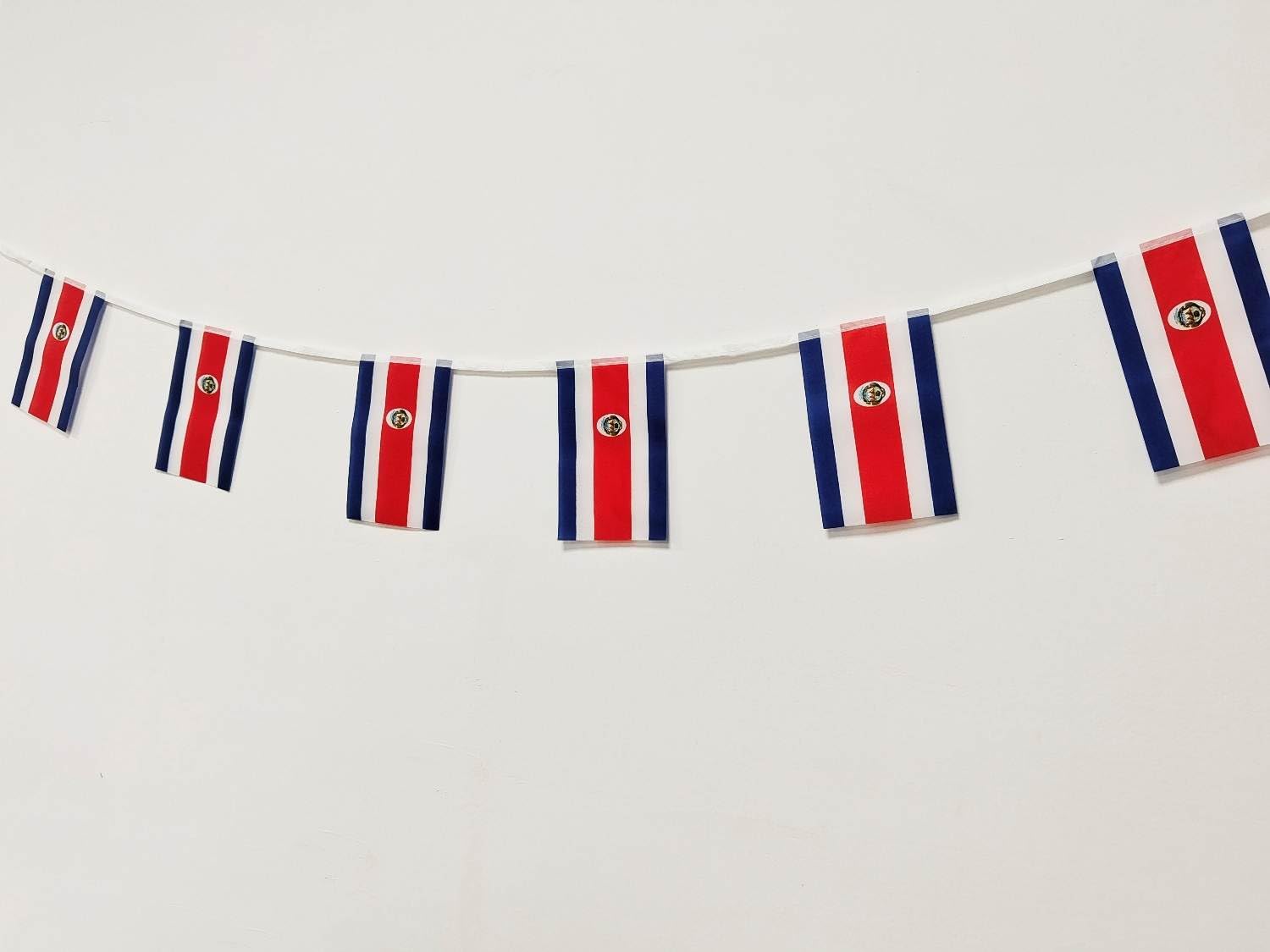 Costa Rica Flag 40 Pcs Costa Rica Flag, Costa Rica Garland 11.4M, Costa Rica Pennants, National Flag Flags 5.5 x 8.3 Inch for Bar Decorations
