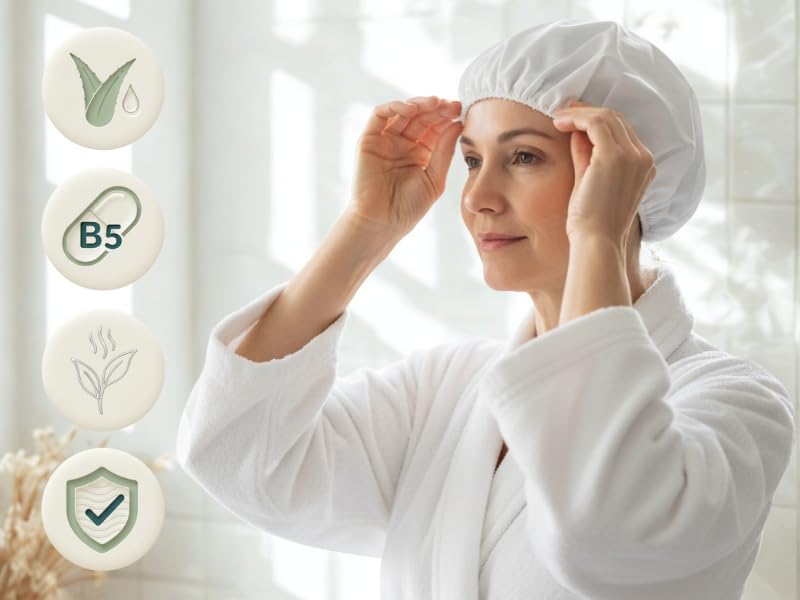 Shampoo Cap for Bedridden and Elderly 5+1 Free – Disposable Hair Cap without Rinse with Conditioner, Microwave Heated, pH Neutral, Hygiene and Comfort in Bed and on the Move