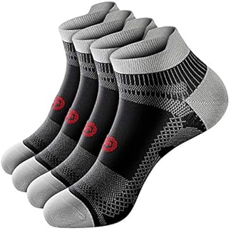 PAPLUS Ankle Compression Sock for Men and Women 2/4/6 Pairs, Low Cut Compression Running Sock with Ankle Support