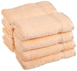 Superior 100% Long Staple Combed Cotton 8 Piece Hand Towel Set, Peach