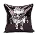 Idea up Reversible Sequins Mermaid Pillow Cases 4040cm with Magic Mermaid Sequin (Black and Silver)