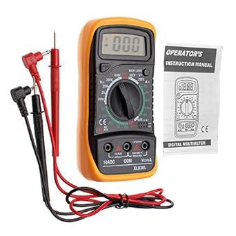 JZK Digital Multimeter XL830L mit LCD Hintergrundbeleuchtung Messgerät für Strom, AC/DC Spannung, Widerstand, Kontinuität, Di