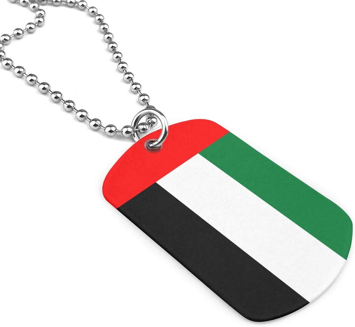 UAE United Arab Emirates Flag Dog Tag Pendant Necklace Military Chain Air Force Pendant Zinc Alloy Necklace Festival Military Necklaces for Great Gift Idea
