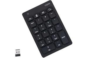 RAPOO K50 Wireless Number Pad, 2.4G Numeric Keypad for Laptop, Speed Data Entry, 22-Key Numpad with Calculator, Email and Fun