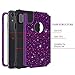 LONTECT for iPhone XR 2018 Case Glitter Sparkly Bling 3 in 1 Shockproof Heavy Duty Hybrid Sturdy High Impact Protective Cover Case for Apple iPhone XR 6.1,Shiny Dark Purple