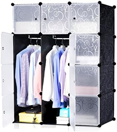 プラスチック製のクローゼット Diyのコンボワードローブ シンプルな黒と白のキャビネット