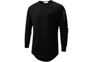 KLIEGOU Mens Cotton Hipster Hip Hop Crewneck T-Shirt S-3XL