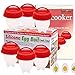 Egg Cooker-Silicone Egg Poachers for hard boiled eggs,Egg Cups AS SEEN ON TV,Hard&Soft Maker,Boil Eggs Without the Egg Shell (Pack of 6)