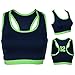 Seattle 12th Man Fan Navy Sports Bra with Lime Line (Small-Medium)