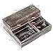 MyGift Rustic Torched Wood Watch Display Case and Valet Storage Jewelry Box Organizer for Men and Women Accessories