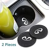 monochef Auto Sport 2.75 Inch Diameter Oval Tough Car Logo Vehicle Travel Auto Cup Holder Insert Coaster Can 2 Pcs Pack (Fit in finiti)
