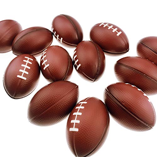Akusety Soft Foam Mini Football Stress Balls for Kids 3.5" Perfect for Small Hands, 12-Pack