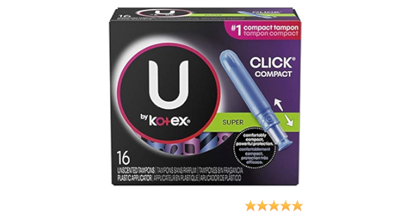 Amazon Com U By Kotex Click Compact Tampons Super Absorbency Unscented 16 Ct Pack Of 2 Health Household