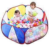 Eocolz Kids Ball Pit Tents Toddler Play Tent Baby Playpen Healthy Ocean Pool Toy for Boys Girls Infant Children with Zippered Storage Bag, Indoor Outdoor Gift, 39.4 Inch, Balls Not Included (Blue)