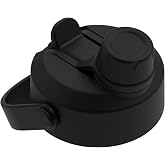 Manna Ranger Dual Lid Replacement - 2-in-1 Leak-Proof Lid with Flip-Up Straw and Chugger Spout - Includes Straw - Black