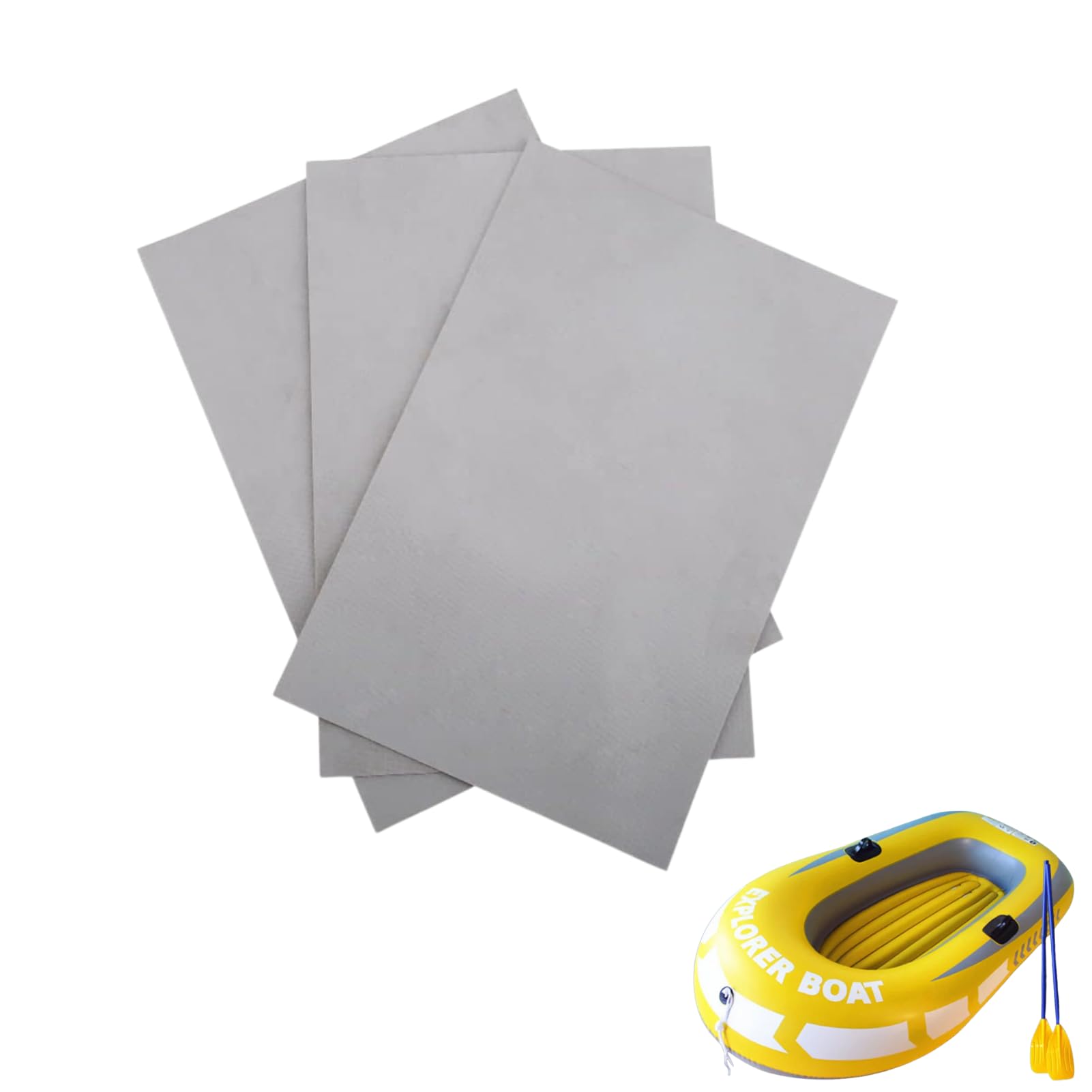 Hominas 3PCS Inflatable Boat Repair PVC Kayak Repair Patches Kayak Patch Inflatable Boat Repair Kit for Inflatable Raft Boat (Gray White)
