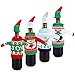 Konsait Ugly Sweater Christmas Party Kit, Knitted Christmas Wine Bottle Cover&Toppers for Beer Water Bottles Ornament for Xmas Christmas Party Favors Supplies Table Decoration Decor (4pack)