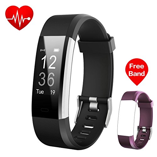 [- Fitness Tracker, iPosible Activity Tracker Heart Rate Monitor Smart Bracelet Bluetooth Pedometer