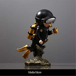 ULDQ Estatuas para Salas De Estar Estatua Dorada Artesanía Buceador
