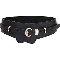 ICSTH Womens Obi Belt Vintage PU + Genuine Leather Buckle  display picture 1