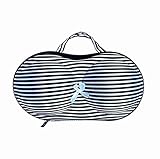 Vi.yo Bra Case Lingerie Underwear Storage Packing Travel Organizer Bag Portable Storing Case Bag Black and White Stripes