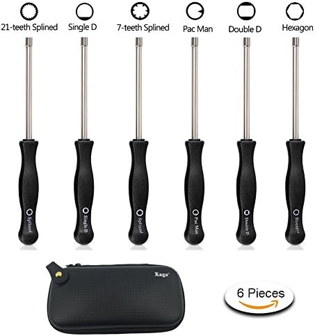 Xage 6 Pcs Carburetor Adjustment Tool Kit for Common 2 Cycle Small Engine/Lawn Mower Parts/Included Pac Man/Single D/Double D/Hexagon/7 Teeth Splined/21 Teeth Splined