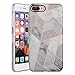 LUMARKE iPhone 8 Plus Case,iPhone 7 Plus Case,Geometric Grey Marble Designs for Girls Women Men,Soft TPU Silicone Cover Slim-fit Protective Phone Case for Apple iPhone 7 Plus/iPhone 8 Plus