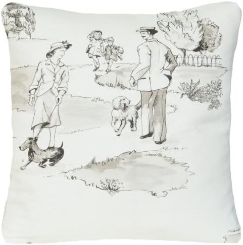 Cream Decorative Pillow Case Grey Pattern Randevou Cushion Cover Nina Campbell Fabric Promenade