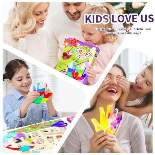 Titoclar Make Your Own Clay Handprint Bowls - Arts & Crafts for Kids Ages 4-8 6-8 8-12, Idea Gifts for Girl Boy Kids, Toys for Kids,Crafts for Girls Christmas Crafts Toys Birthday Gifts