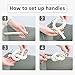 Storage Bin with Lid and Cotton Rope Handles, Stackable and Foldable Storage Baskets with Lid, Mixing of Beige, White & Ivory