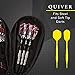 Casemaster Quiver Black Dart Case Flat Profile Holds 3 Steel Tip or Soft Tip Darts with 6 Slim Pockets for Accessories and a Mesh Pocket for Loose Items
