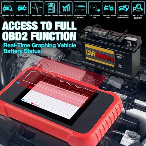 LAUNCH CRP123E OBD2 Car Diagnostic Tool Reader, Car Code Reader for Engine, ABS, SRS, Automatic Transmission, with Steering Angle Reset, Throttle Adjustment, Oil Reset, Free Lifetime Upgrade