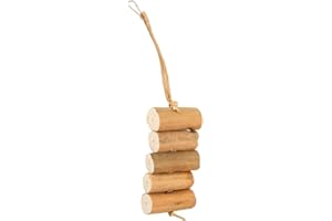Zerodis Bird Hanging Chewable Handmade Toy Sola Wood Sticks for Parrots Encourages Nibbling and Active Play for Small and Med