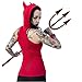 kreepsville 666 Women's Devil Tail Hoody Tunic Top 2XL Red