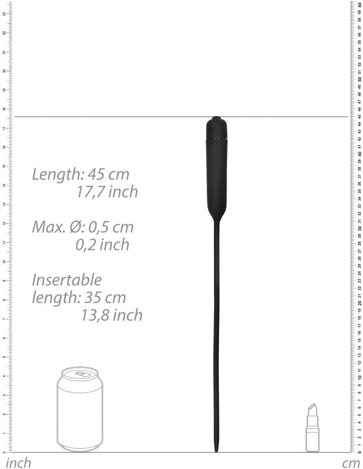 Shots Silcone Vibrating Bullet Plug Extra Long, Urethral Sounding, Black, 64 g - Image 5