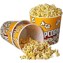Novelty Place Retro Style Plastic Popcorn Containers for Movie Night - 7.25