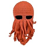 Vbiger Beard Hat Beanie Hat Knit Hat Winter Warm Octopus Hat Windproof Funny for Men & Women