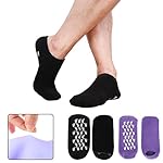 Codream Men's Moisturizing Gel Socks Men's Feet Care Ultimate Treatment for Dry Cracked Rough Skin on Feet with Spa Quality Botanical Gel Set of 2 Pairs Black and Purple