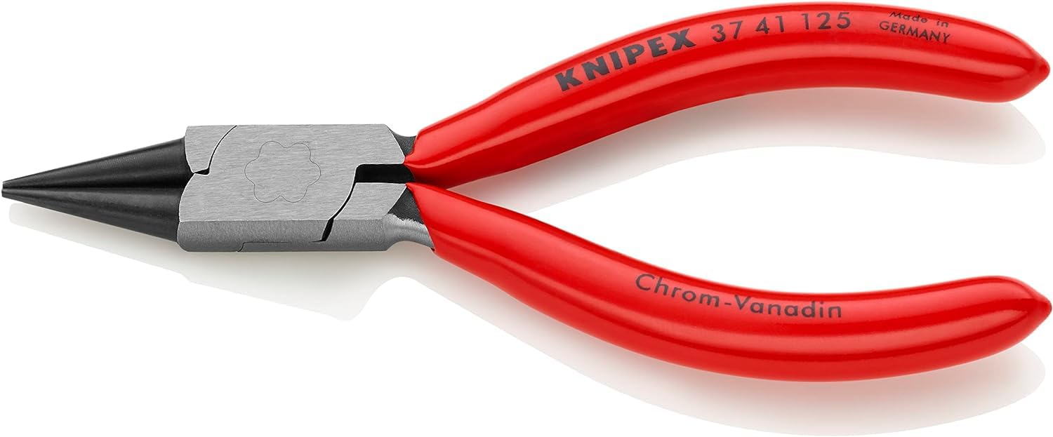KNIPEX Flat Nose Pliers for Precision Mechanics with Plastic Coating 125 mm, 37 41 125