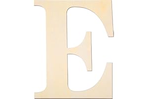 YRONTY 12 Inch Wooden Letters E, 1/5 Inch Thick Blank Unfinished Wood Letter Wooden Sign Board for Painting, Craft and Home Wall Decoration