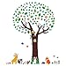 DECOWALL DA-1312N Large Tree with Animal Friends Kids Wall Decals Wall Stickers Peel and Stick Removable Wall Stickers for Kids Nursery Bedroom Living Room