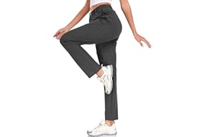ZOOXING Women's Golf Pants Wrinkle Free UPF 50 Casual Pants Quick Dry Lightweight Travel Pants for Women on Plane with Zipper Pockets