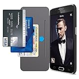 Galaxy S6 Case, Maxboost Samsung Galaxy S6 Wallet Case - Premium Protective PU Leather Flip Card Cases [Ultra Slim] with Card Slot Holster and High-Grade TPU Case - Black
